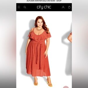 City Chic Women's Rust Dress